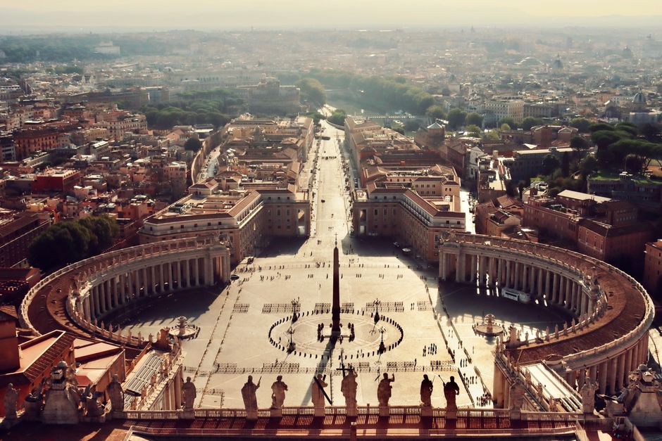 Luchtfoto van Vaticaanstad, het kleinste land ter wereld